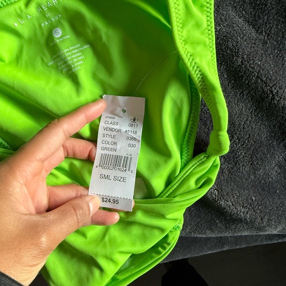 NWT Neon Green Bikini Top & Bottom S - PacSun LA Hearts - Picture 4 of 6